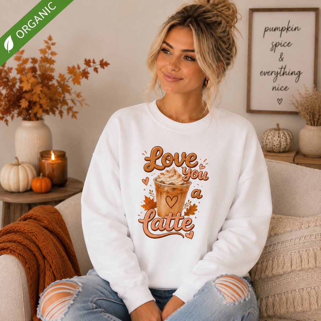 Love You A Latte Organic Oversized Sweatshirt